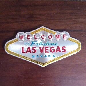 NWT Las Vegas Welcome Sign Magnet - Silver, Red, Blue 4x2 inches